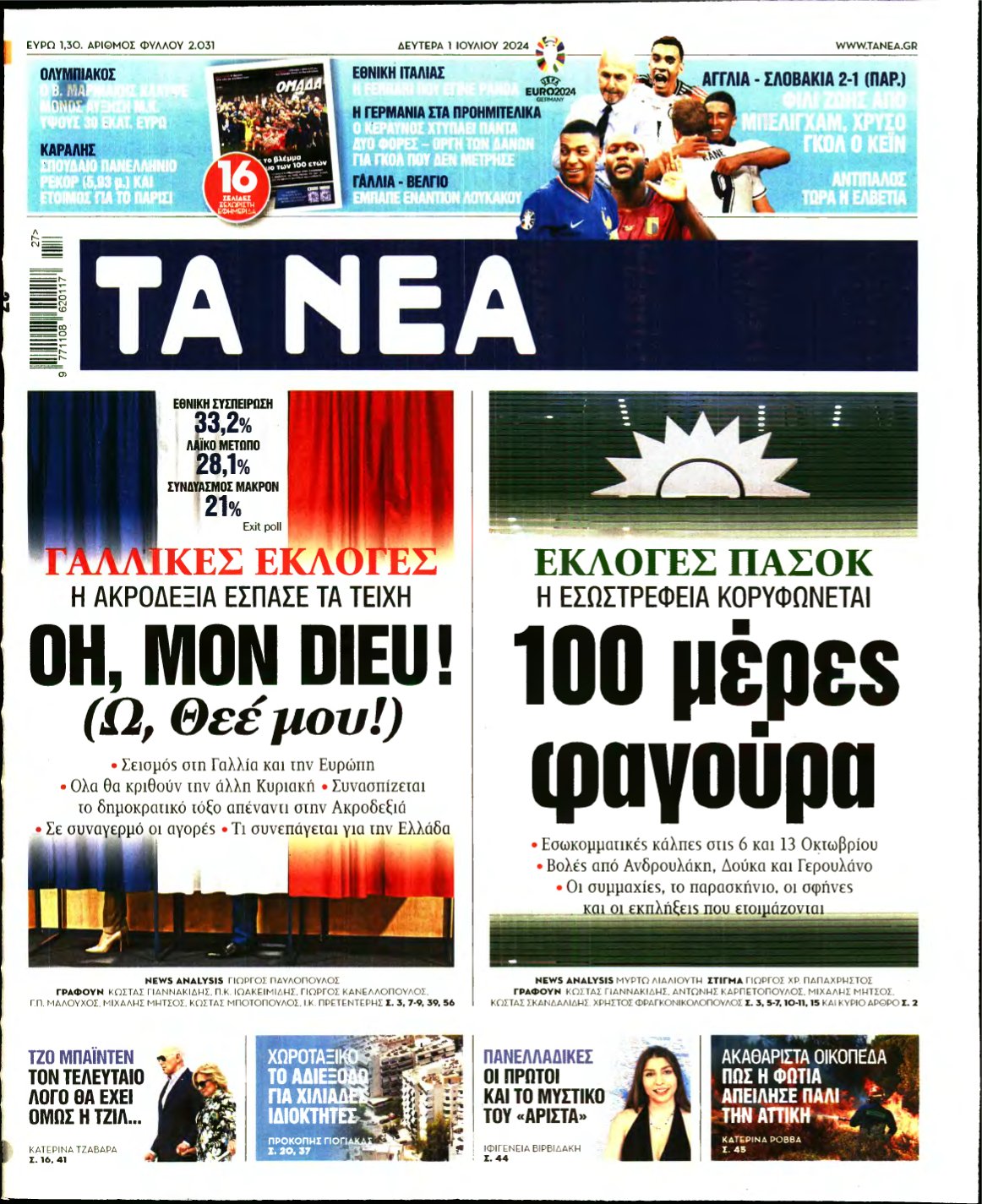 ΤΑ ΝΕΑ – 01/07/2024