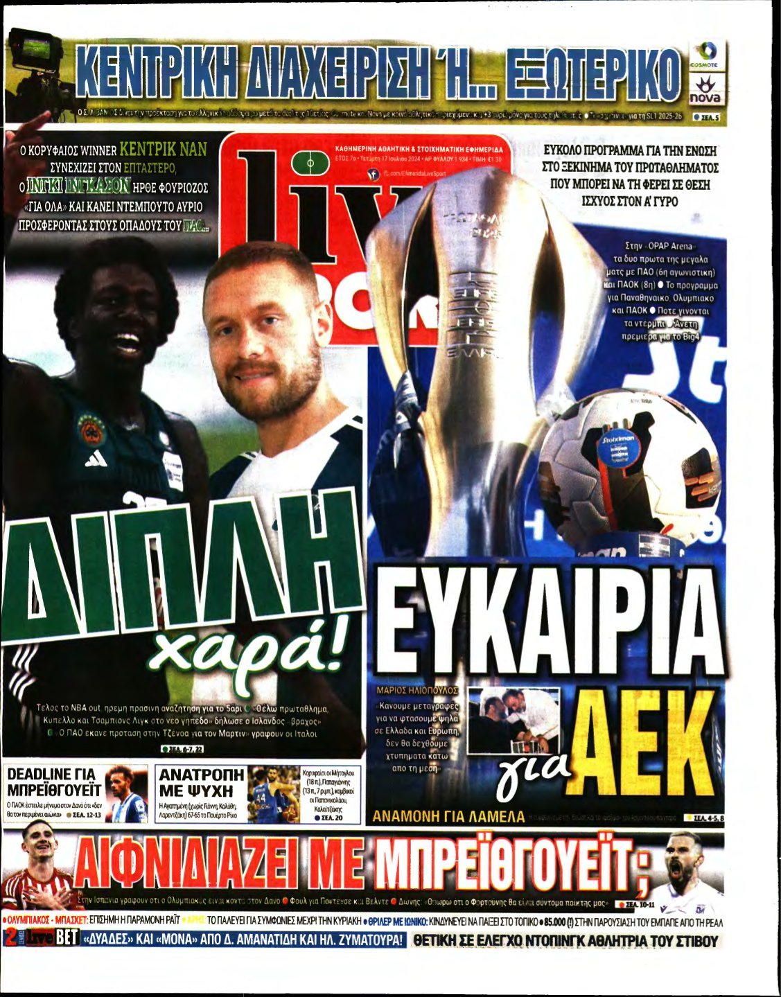 LIVE SPORT – 17/07/2024