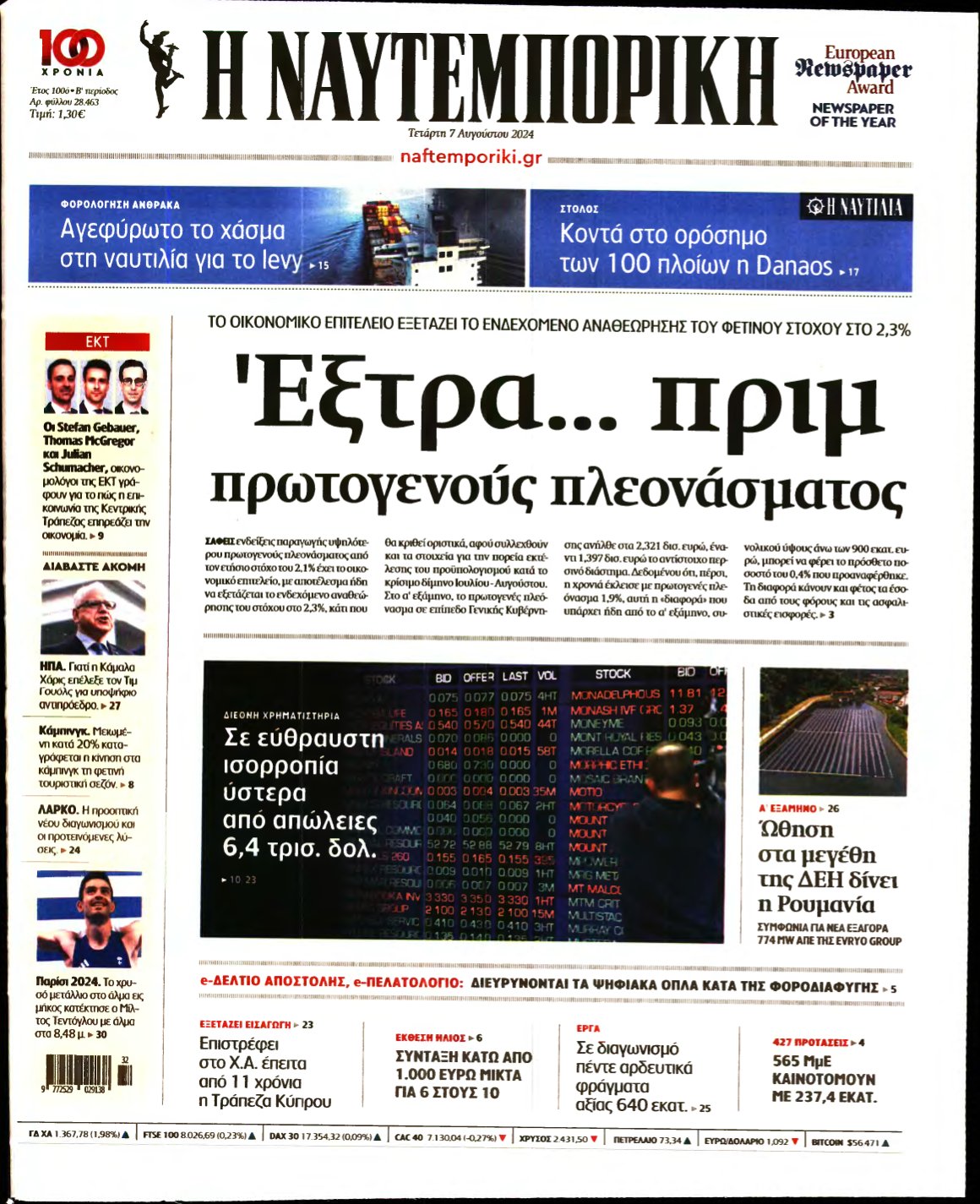 ΝΑΥΤΕΜΠΟΡΙΚΗ – 07/08/2024
