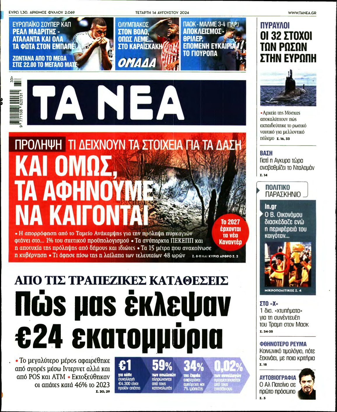 ΤΑ ΝΕΑ – 14/08/2024