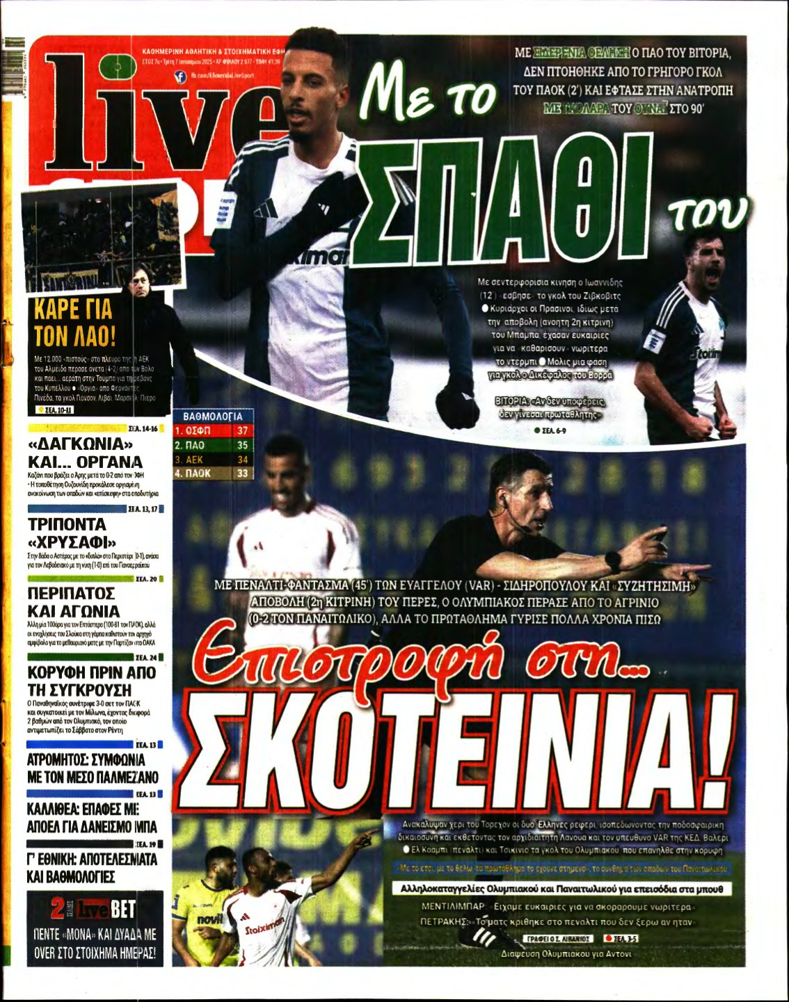 LIVE SPORT – 07/01/2025