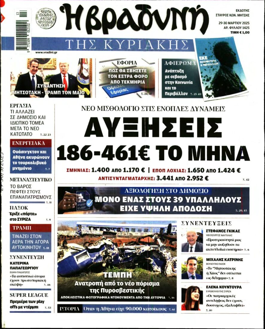 ΒΡΑΔΥΝΗ ΤΗΣ ΚΥΡΙΑΚΗΣ – 29/03/2025