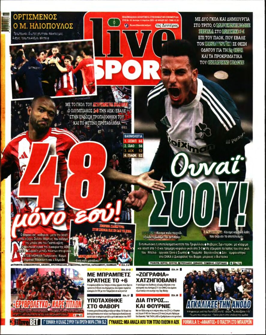 LIVE SPORT – 14/04/2025
