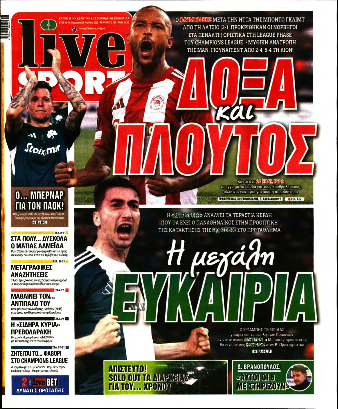 LIVE SPORT – 18/04/2025
