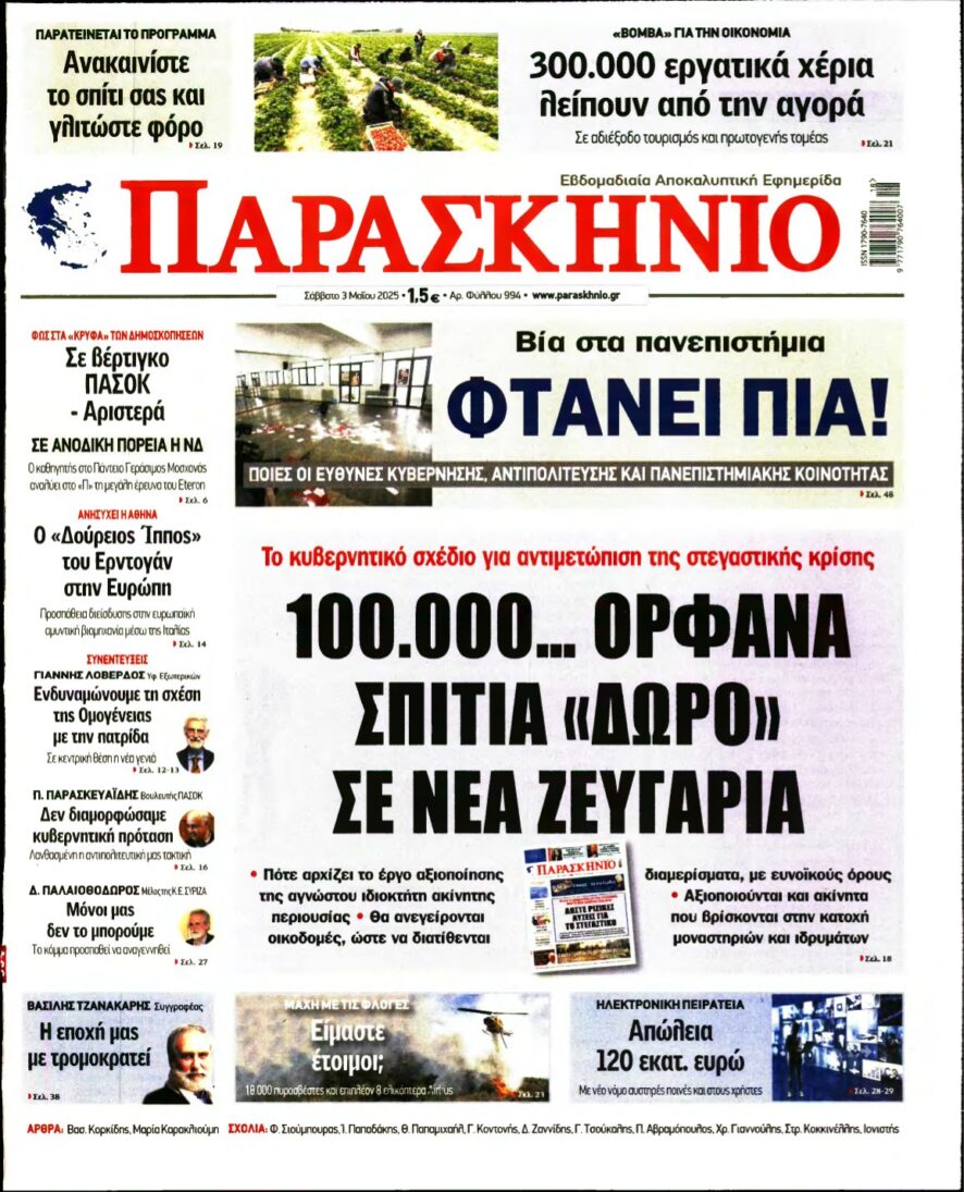 ΤΟ ΠΑΡΑΣΚΗΝΙΟ – 03/05/2025