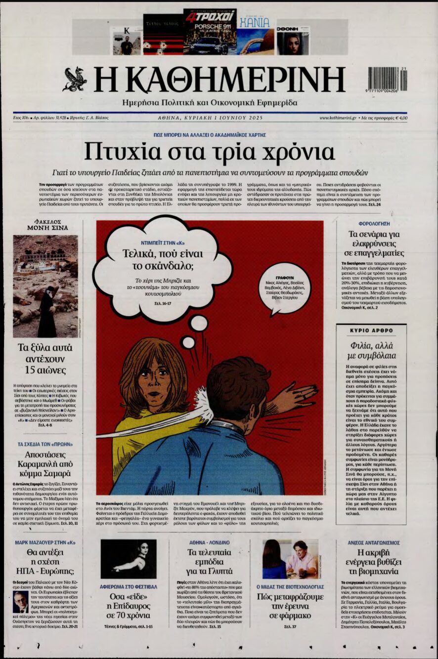 ΚΑΘΗΜΕΡΙΝΗ ΚΥΡΙΑΚΗΣ – 01/06/2025