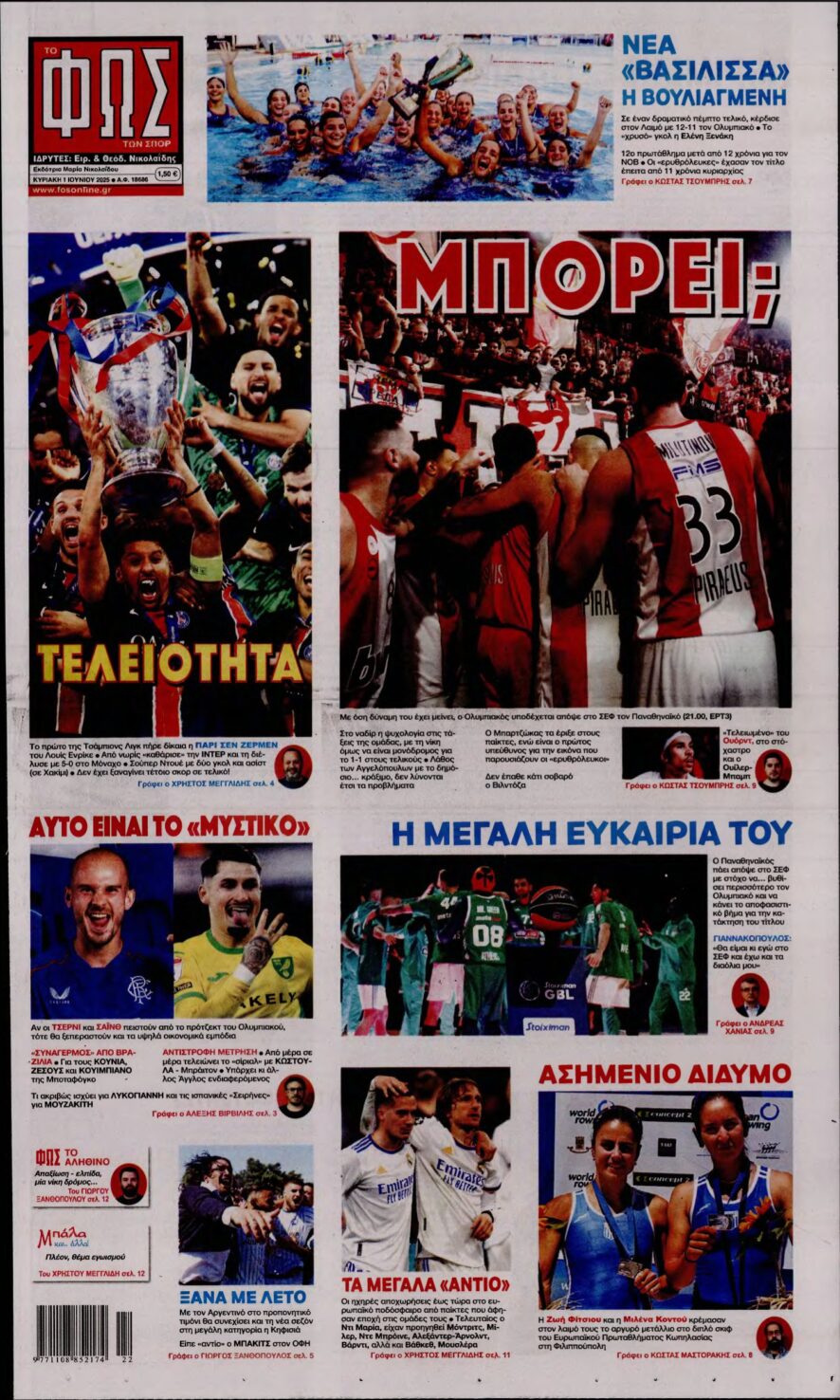 ΦΩΣ ΤΩΝ ΣΠΟΡ ΤΗΣ ΚΥΡΙΑΚΗΣ – 01/06/2025
