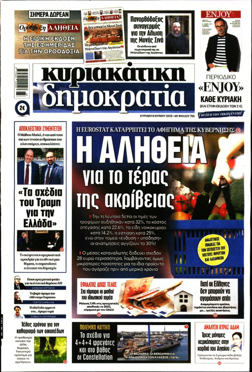 ΚΥΡΙΑΚΑΤΙΚΗ ΔΗΜΟΚΡΑΤΙΑ – 08/06/2025
