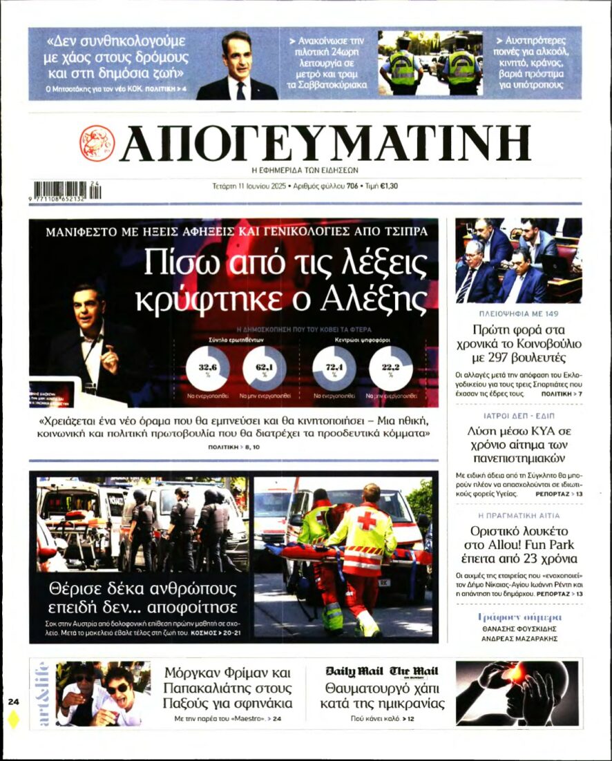 ΑΠΟΓΕΥΜΑΤΙΝΗ – 11/06/2025