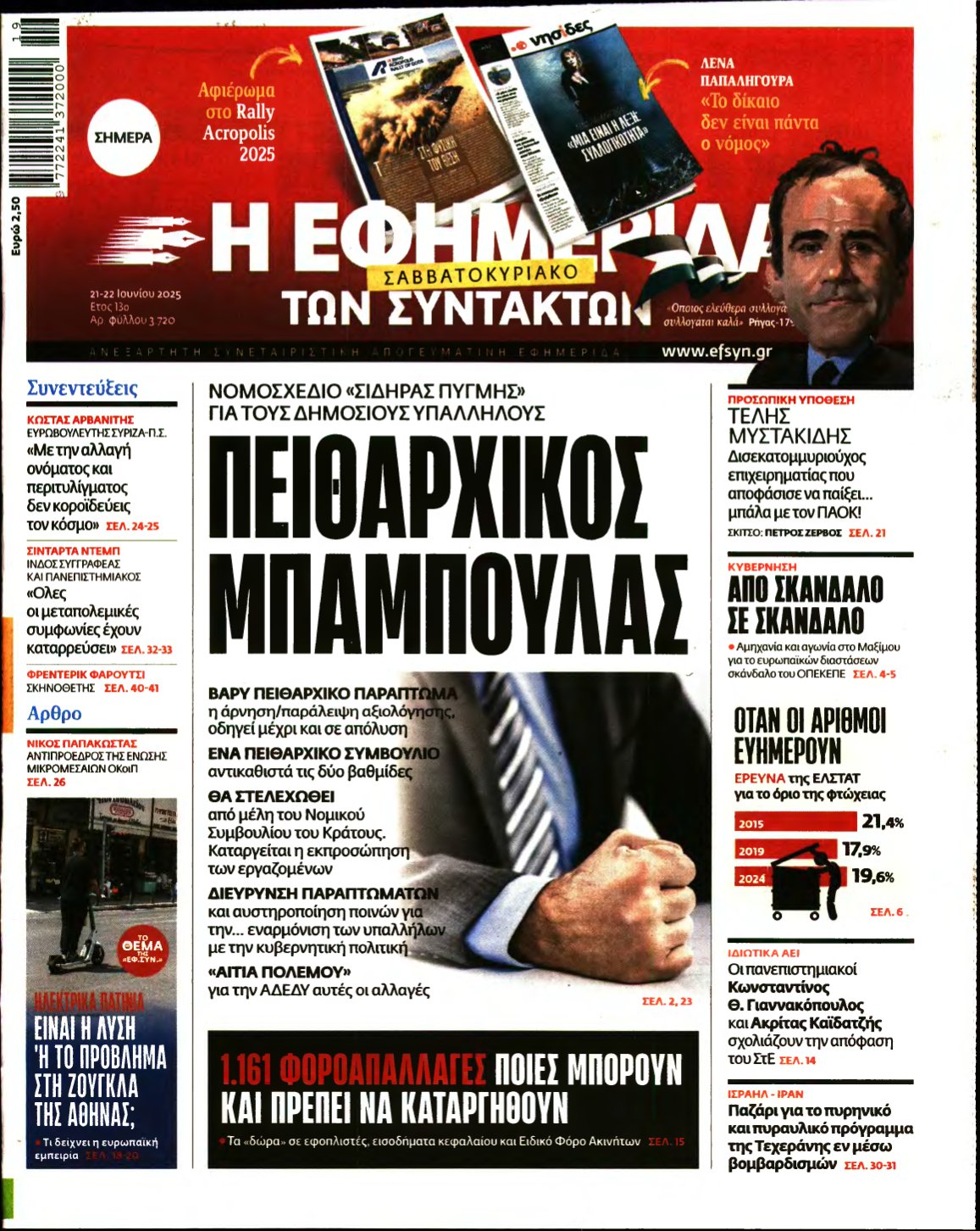Η ΕΦΗΜΕΡΙΔΑ ΤΩΝ ΣΥΝΤΑΚΤΩΝ – 21/06/2025