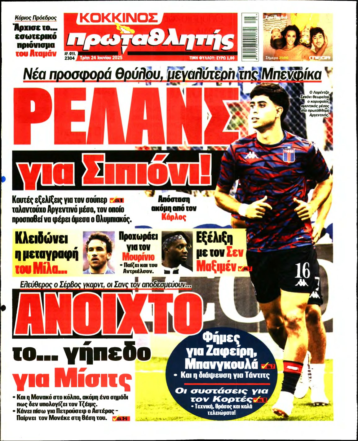 ΠΡΩΤΑΘΛΗΤΗΣ – 24/06/2025