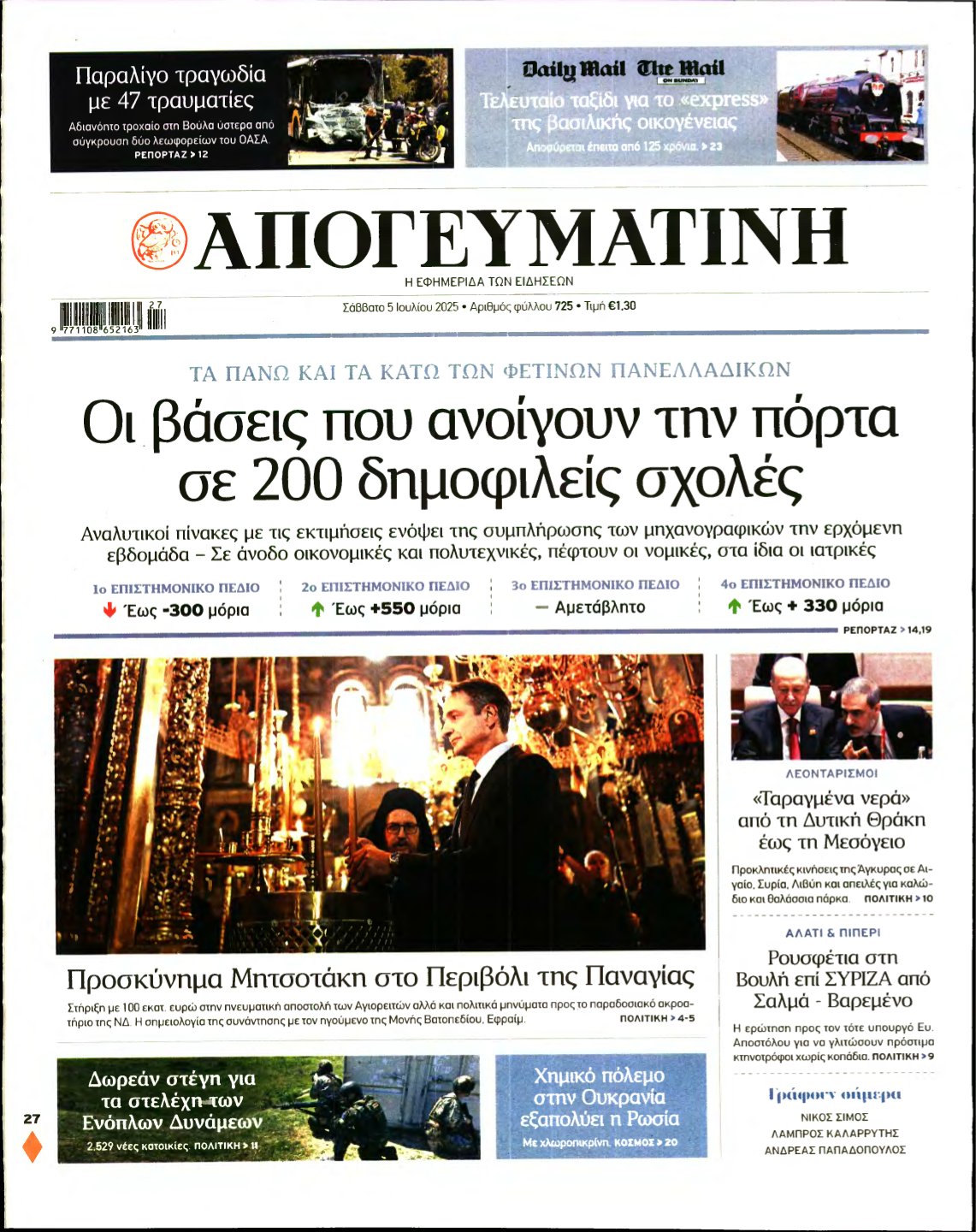 ΑΠΟΓΕΥΜΑΤΙΝΗ – 05/07/2025