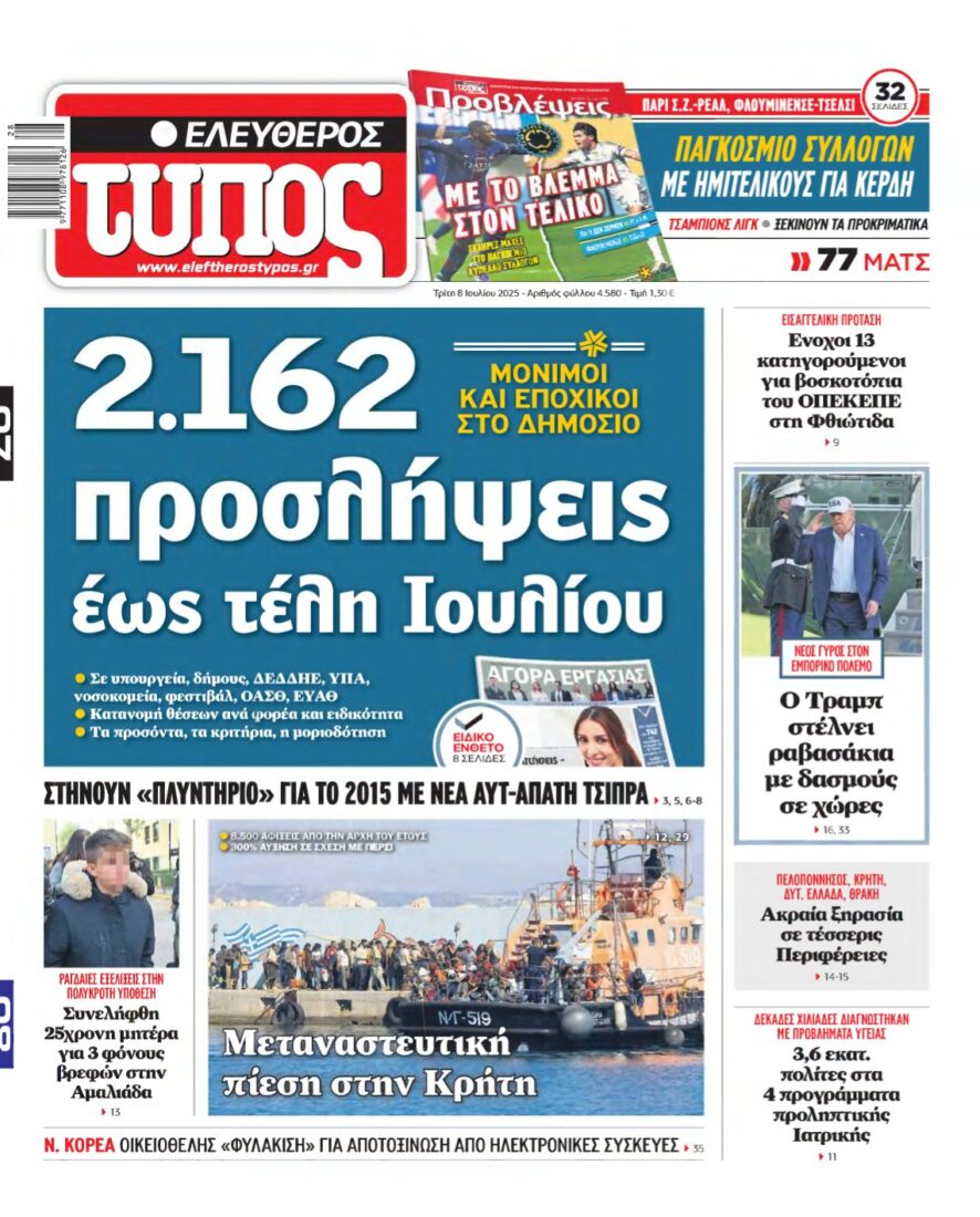 ΕΛΕΥΘΕΡΟΣ ΤΥΠΟΣ – 08/07/2025