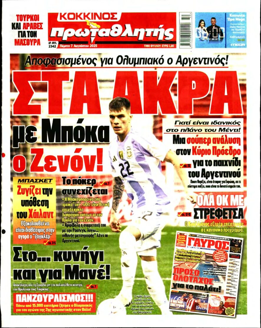 ΠΡΩΤΑΘΛΗΤΗΣ – 07/08/2025