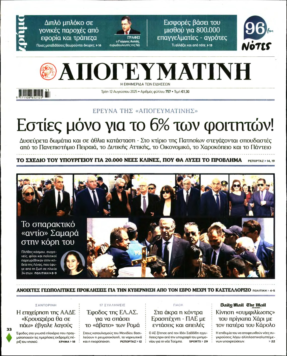 ΑΠΟΓΕΥΜΑΤΙΝΗ – 12/08/2025