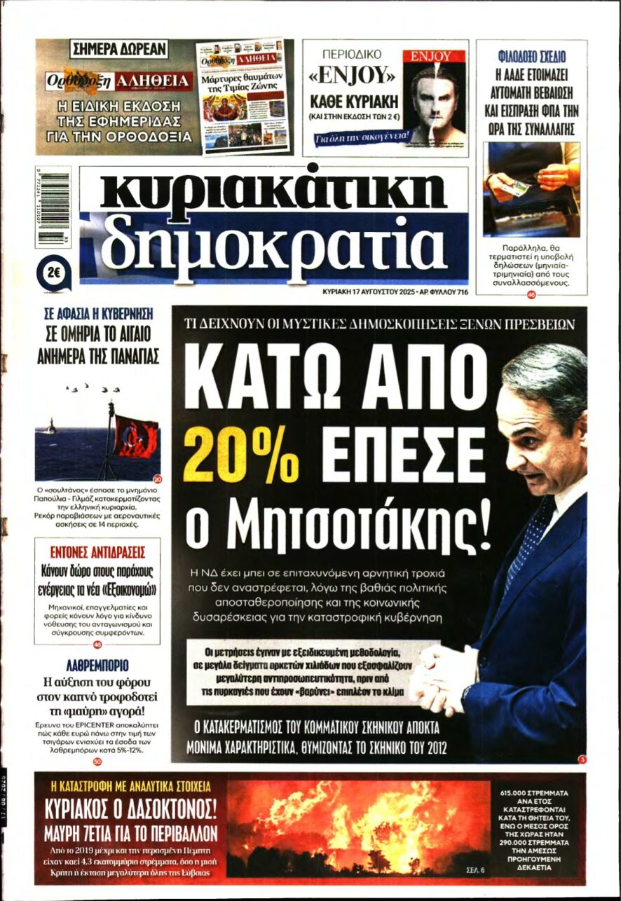 ΚΥΡΙΑΚΑΤΙΚΗ ΔΗΜΟΚΡΑΤΙΑ – 17/08/2025