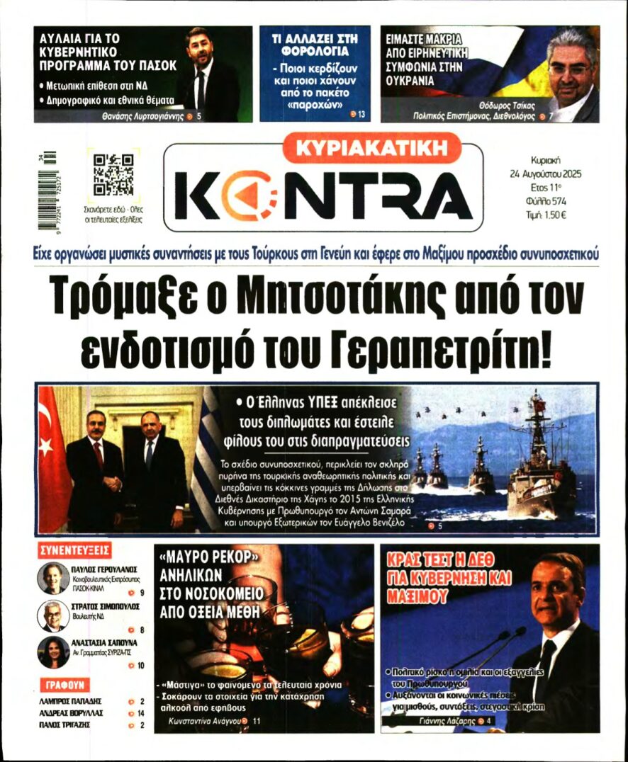 ΚΥΡΙΑΚΑΤΙΚΗ KONTRA NEWS – 24/08/2025