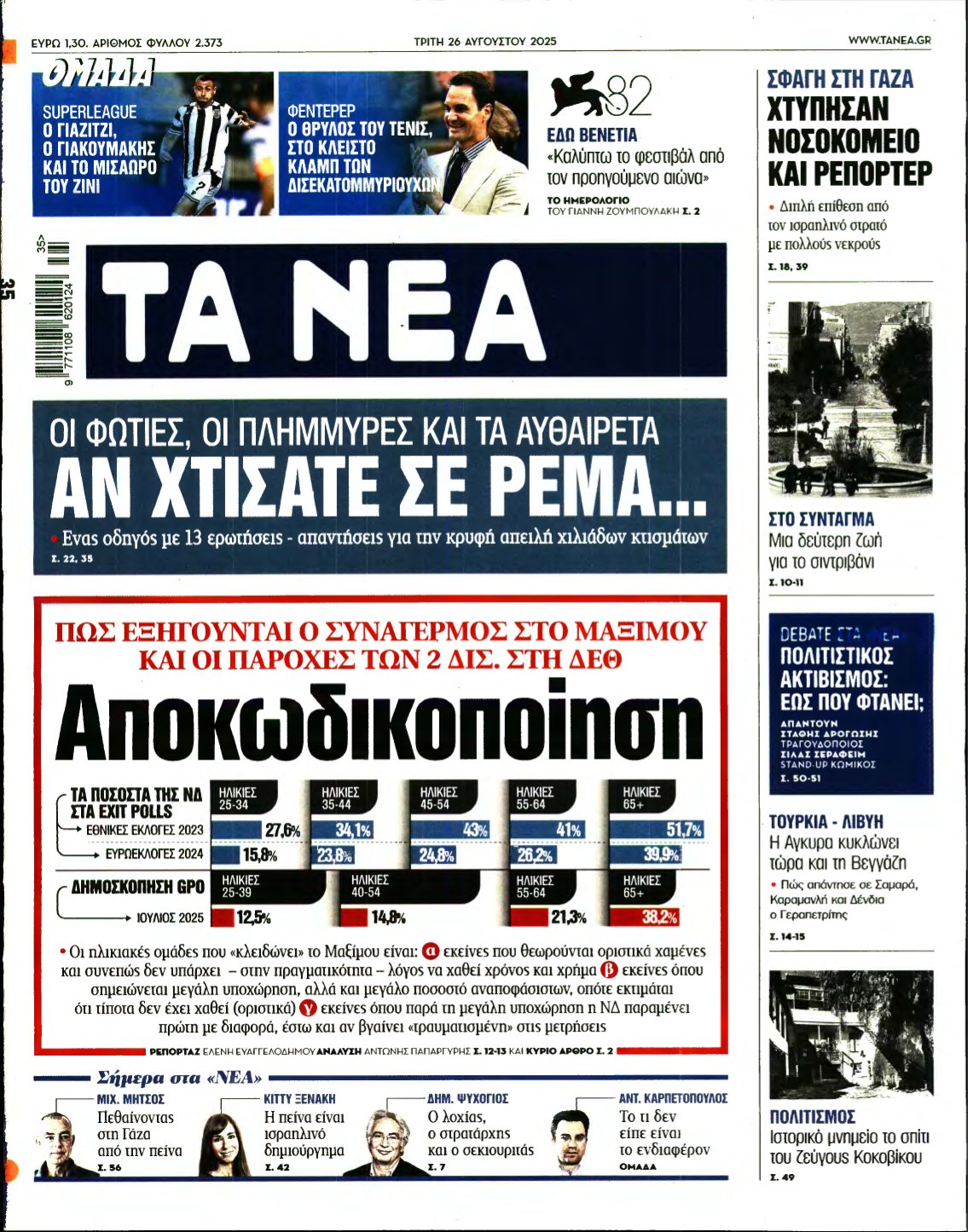 ΤΑ ΝΕΑ – 26/08/2025