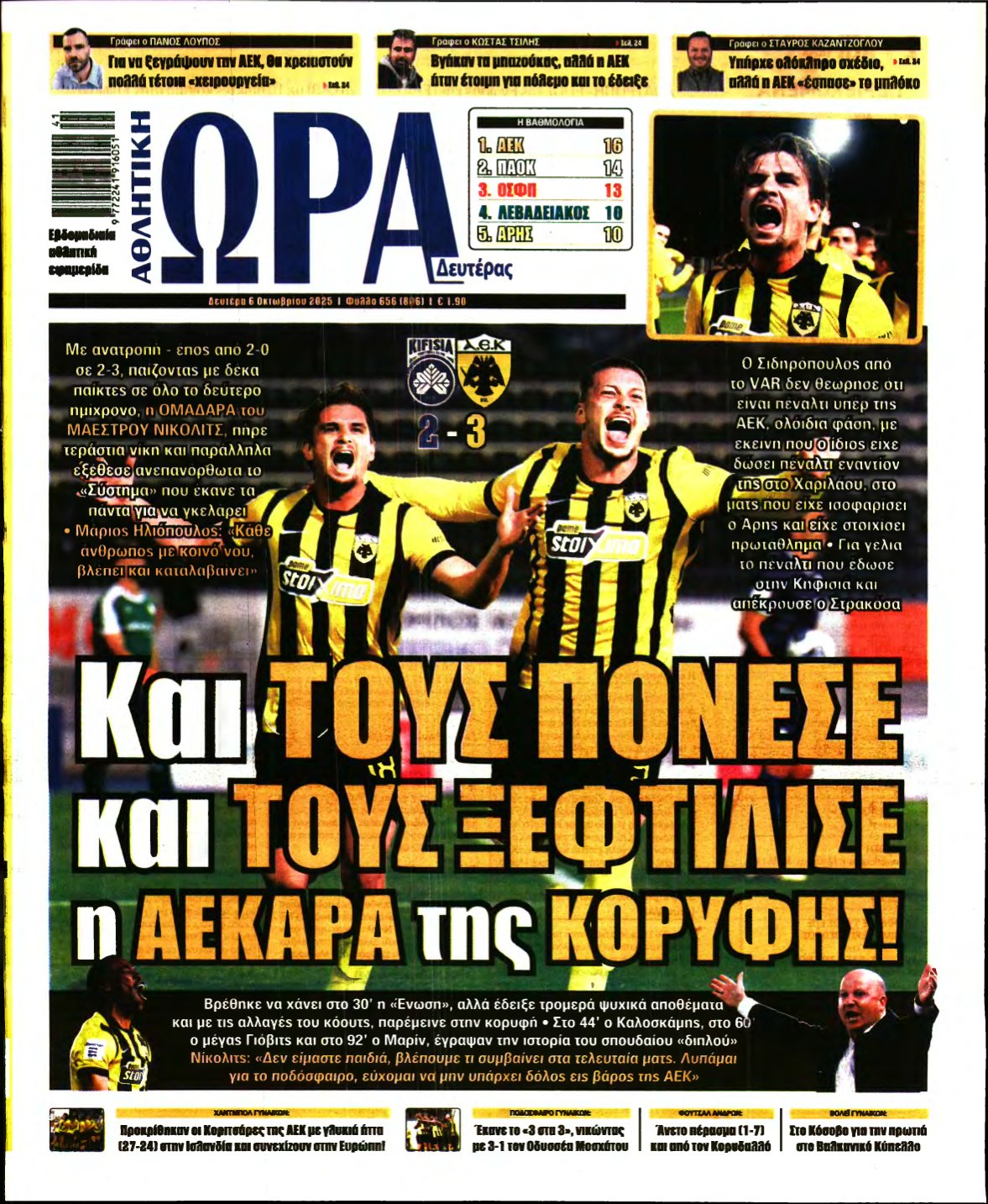 ΩΡΑ ΤΩΝ ΣΠΟΡ – 06/10/2025