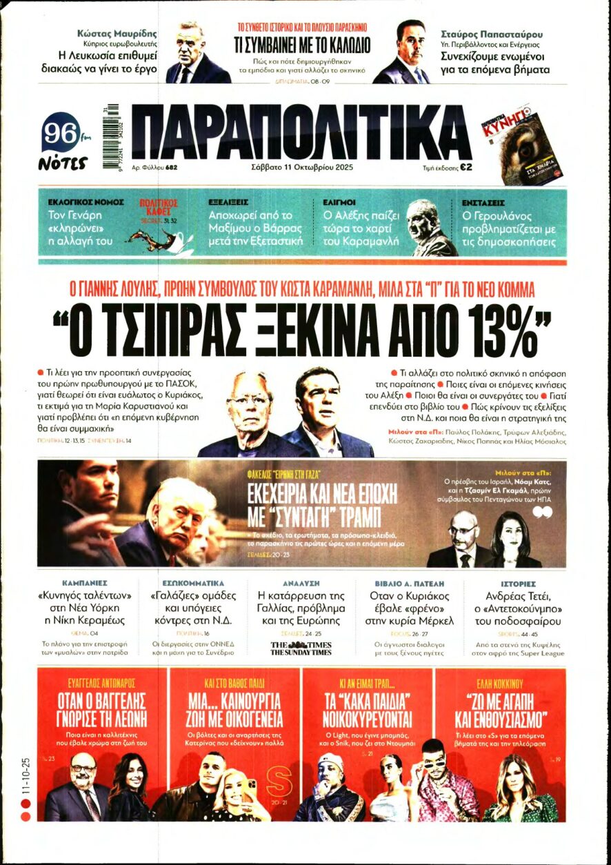 ΠΑΡΑΠΟΛΙΤΙΚΑ – 11/10/2025