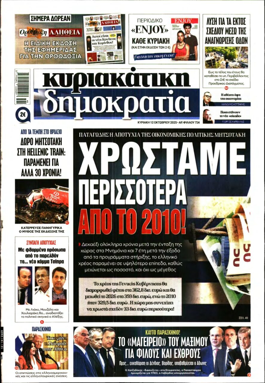 ΚΥΡΙΑΚΑΤΙΚΗ ΔΗΜΟΚΡΑΤΙΑ – 12/10/2025