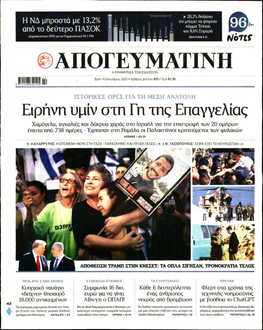 ΑΠΟΓΕΥΜΑΤΙΝΗ – 14/10/2025