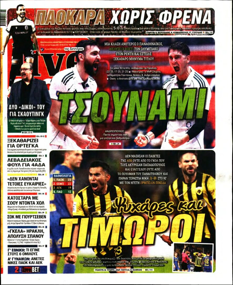 LIVE SPORT – 03/11/2025