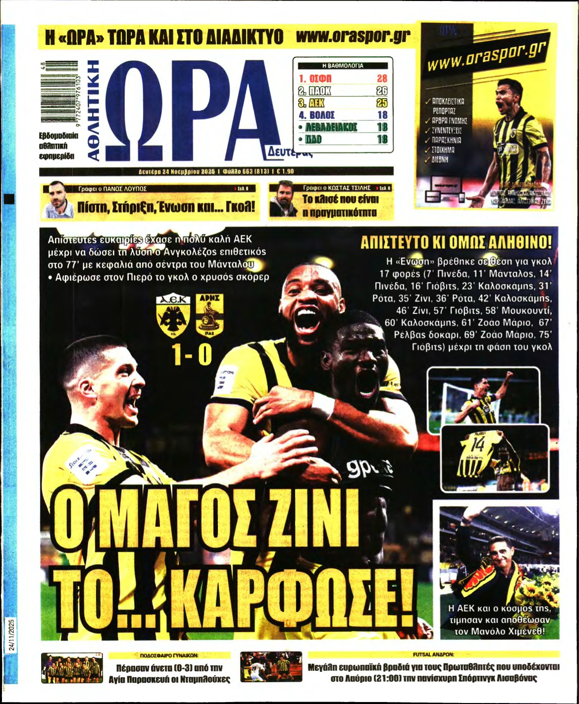 ΩΡΑ ΤΩΝ ΣΠΟΡ – 24/11/2025