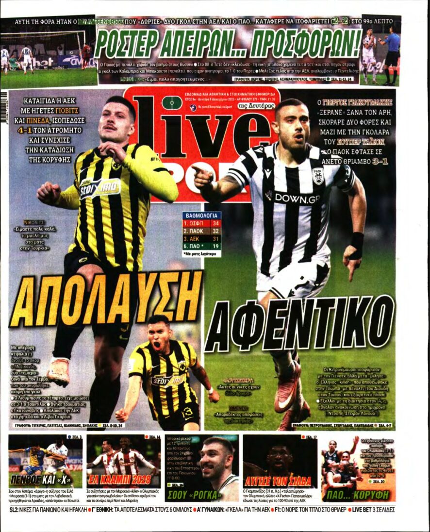 LIVE SPORT – 08/12/2025