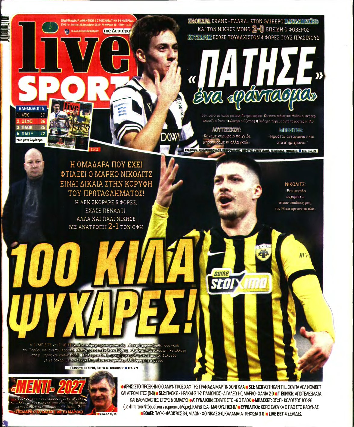 LIVE SPORT – 22/12/2025