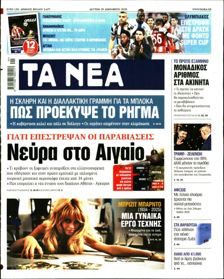 ΤΑ ΝΕΑ – 29/12/2025
