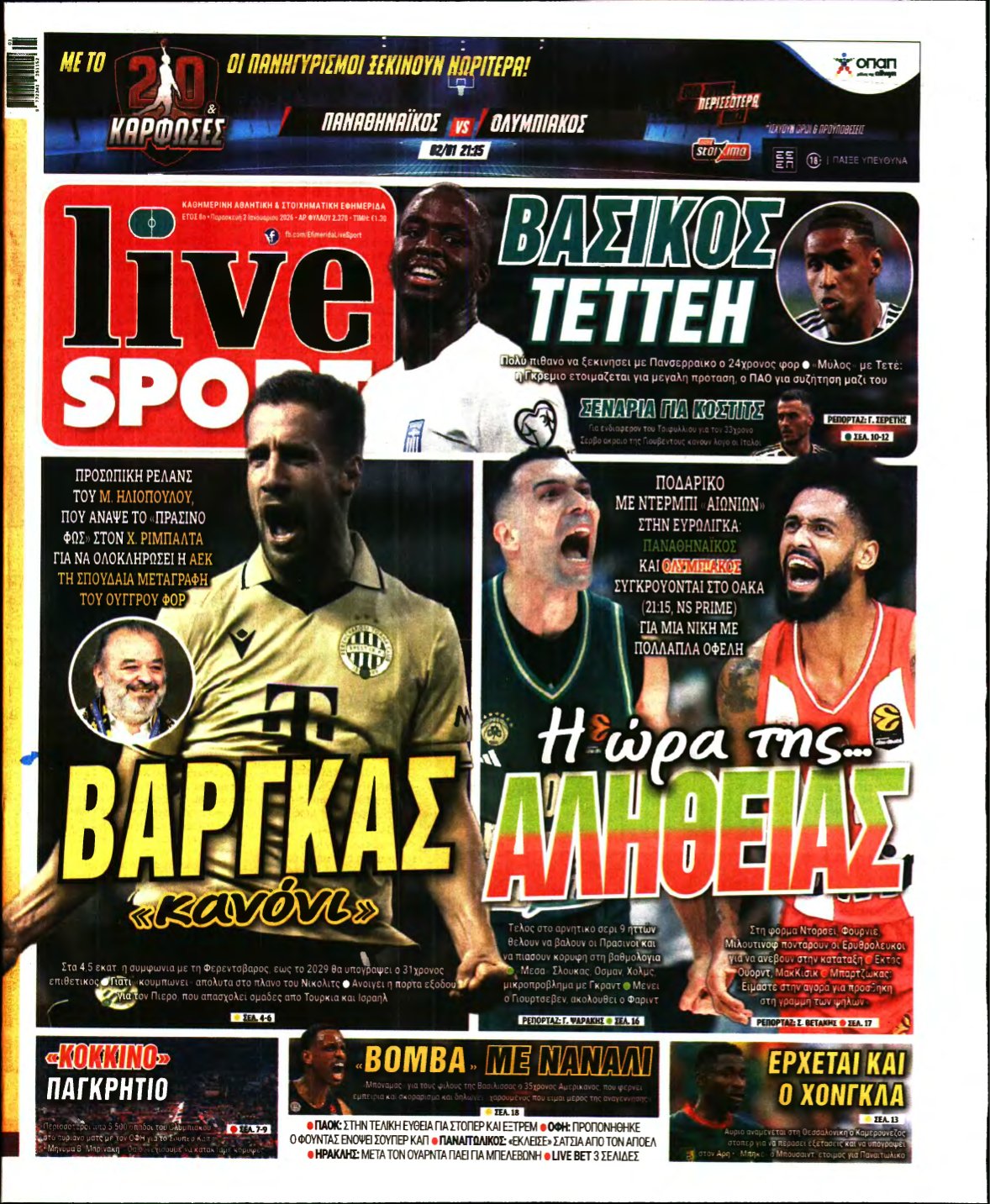 LIVE SPORT – 02/01/2026