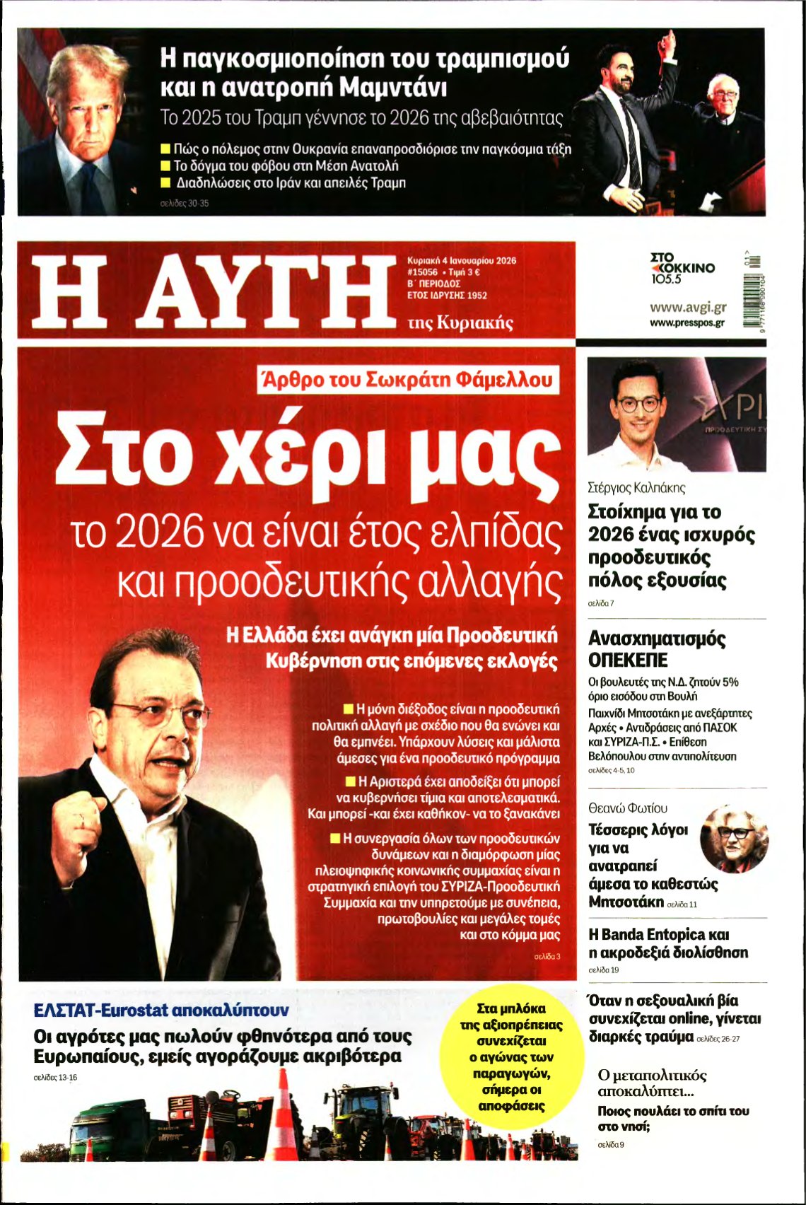 ΑΥΓΗ ΤΗΣ ΚΥΡΙΑΚΗΣ – 04/01/2026