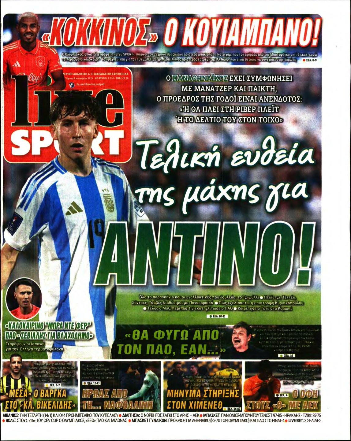 LIVE SPORT – 08/01/2026