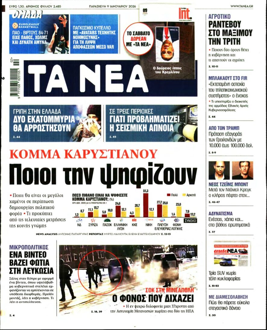 ΤΑ ΝΕΑ – 09/01/2026