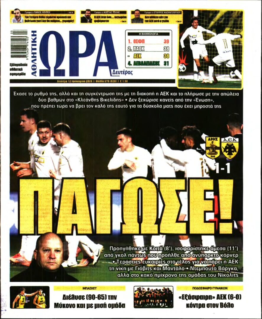 ΩΡΑ ΤΩΝ ΣΠΟΡ – 12/01/2026