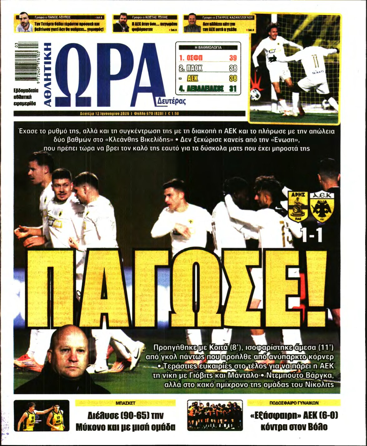 ΩΡΑ ΤΩΝ ΣΠΟΡ – 12/01/2026