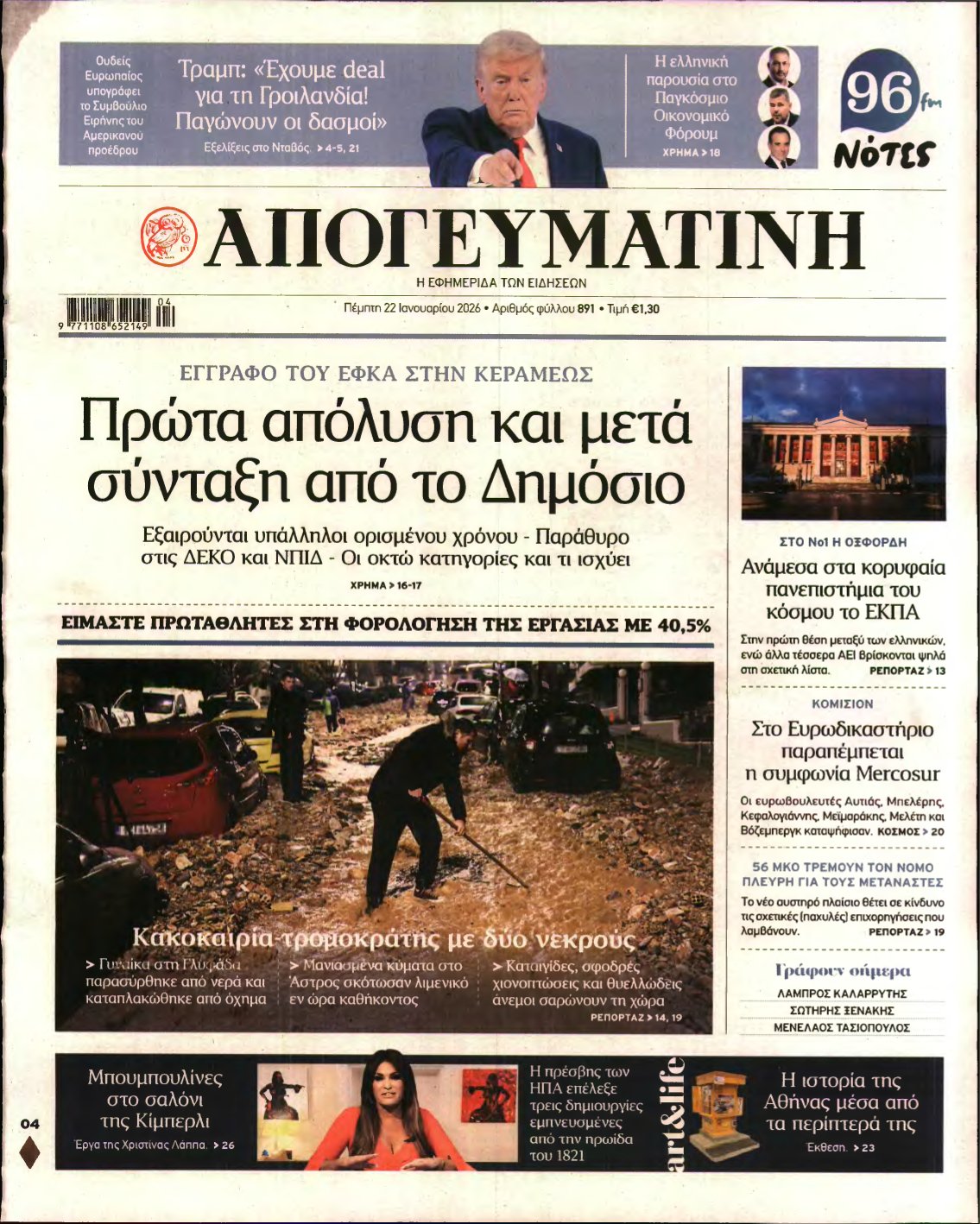 ΑΠΟΓΕΥΜΑΤΙΝΗ – 22/01/2026