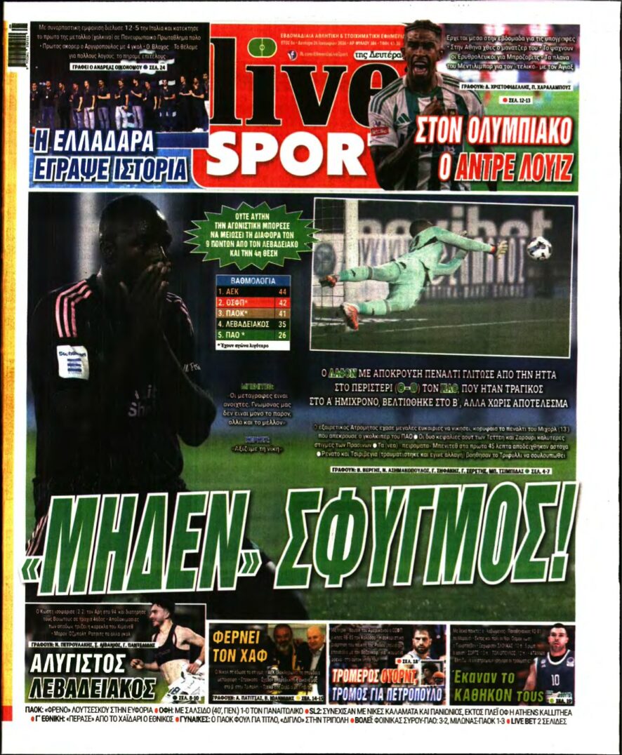 LIVE SPORT – 26/01/2026