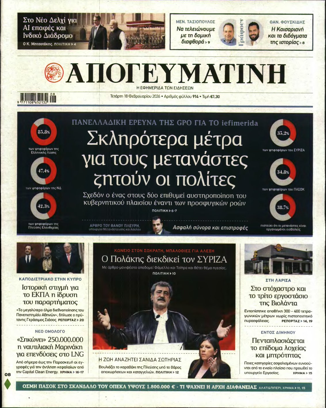 ΑΠΟΓΕΥΜΑΤΙΝΗ – 18/02/2026
