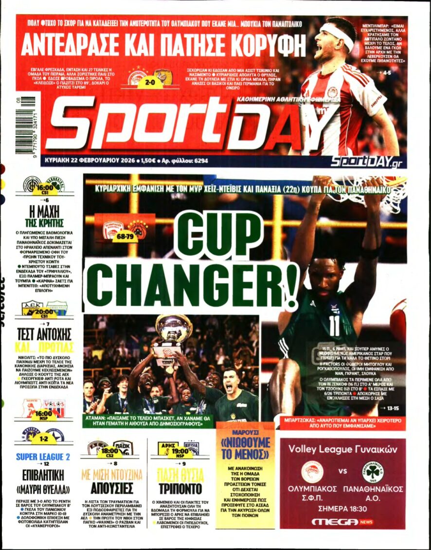 SPORTDAY ΚΥΡΙΑΚΗΣ – 22/02/2026
