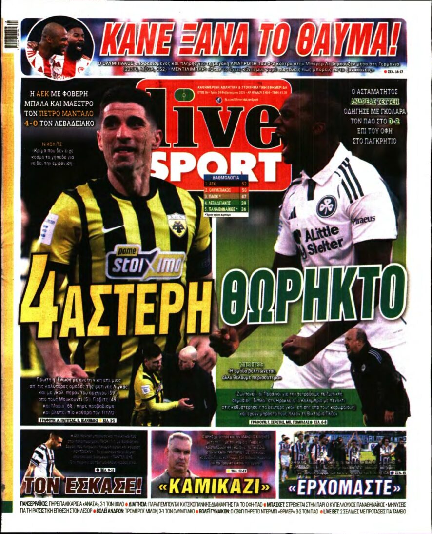 LIVE SPORT – 24/02/2026