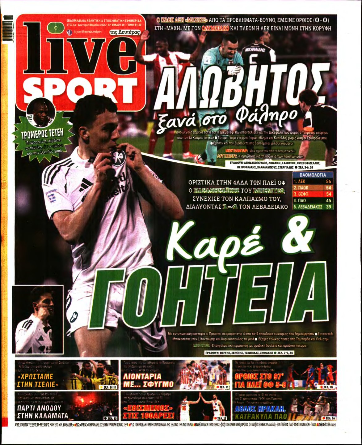 LIVE SPORT – 09/03/2026