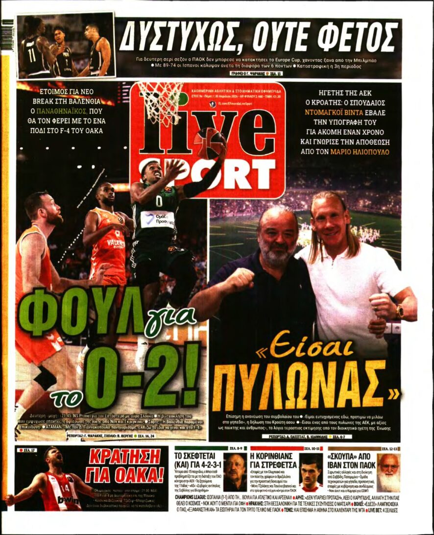 LIVE SPORT – 30/04/2026