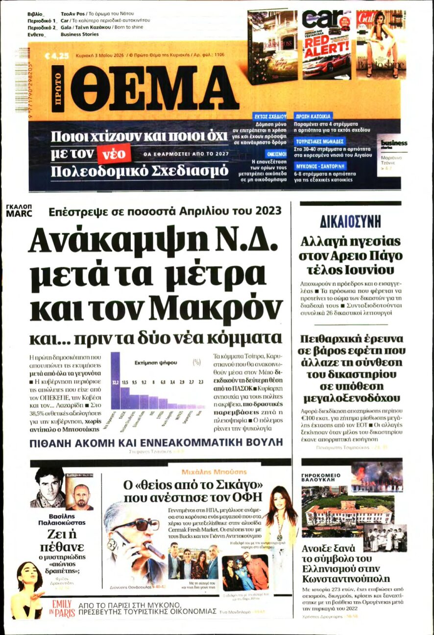ΠΡΩΤΟ ΘΕΜΑ – 03/05/2026