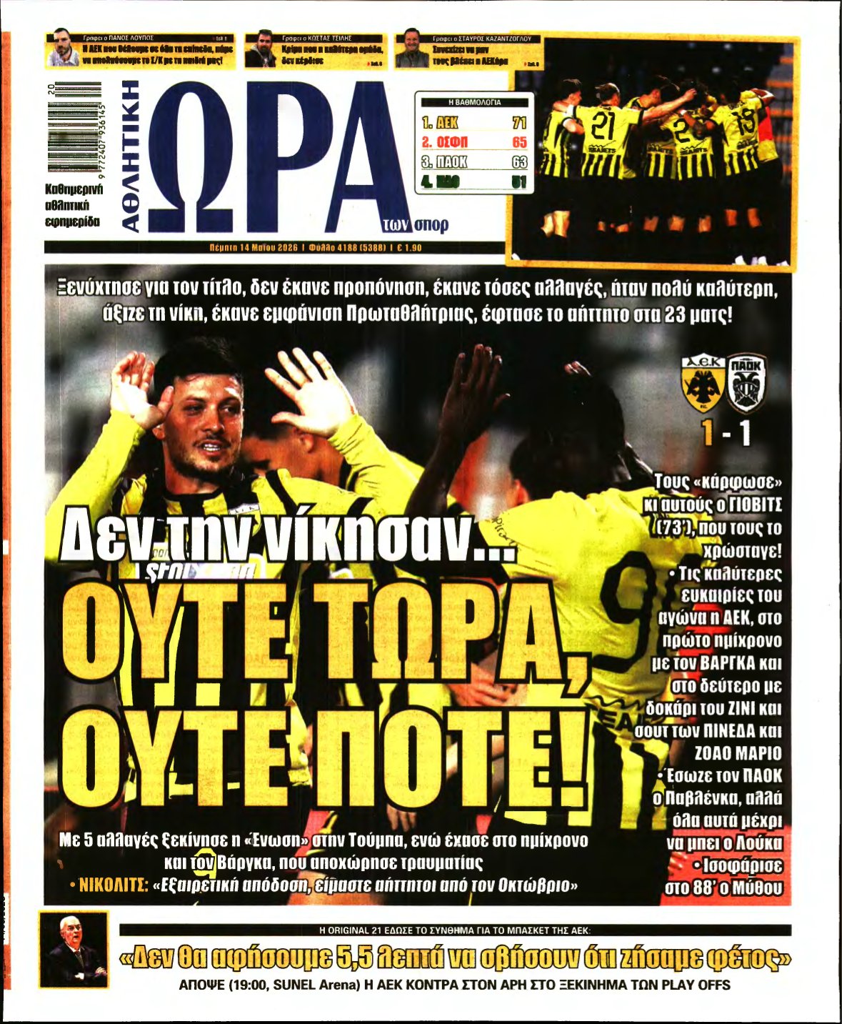 ΩΡΑ ΤΩΝ ΣΠΟΡ – 14/05/2026