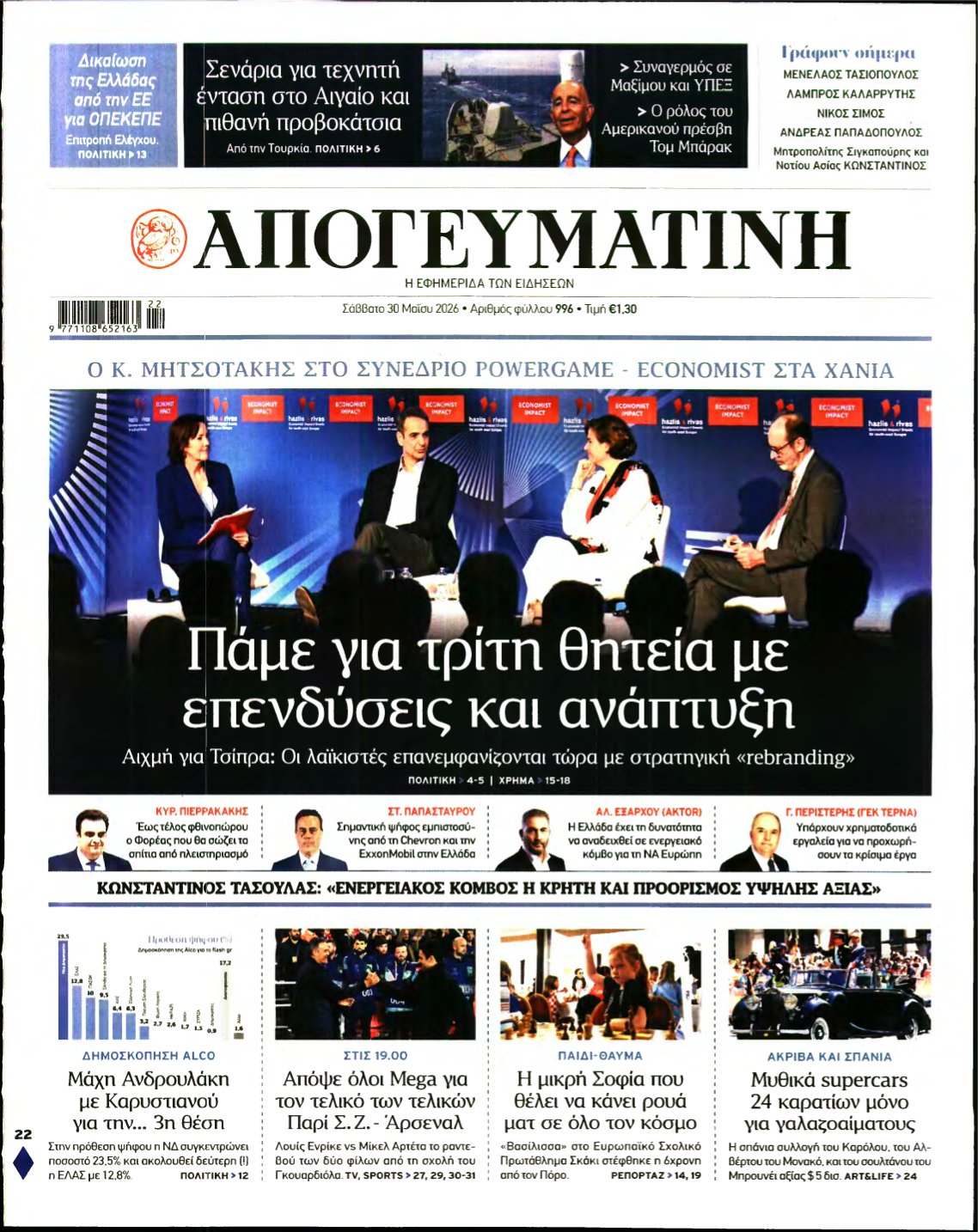 ΑΠΟΓΕΥΜΑΤΙΝΗ – 30/05/2026