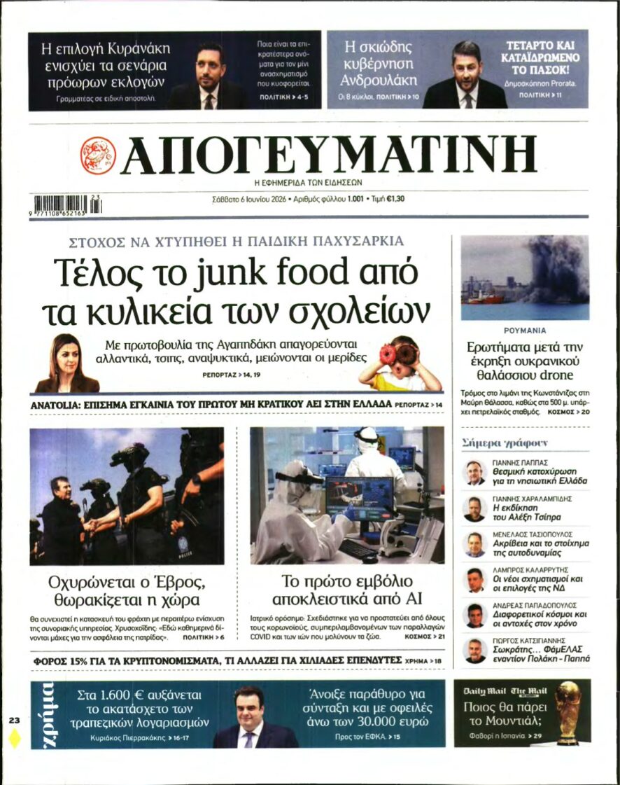 ΑΠΟΓΕΥΜΑΤΙΝΗ – 06/06/2026