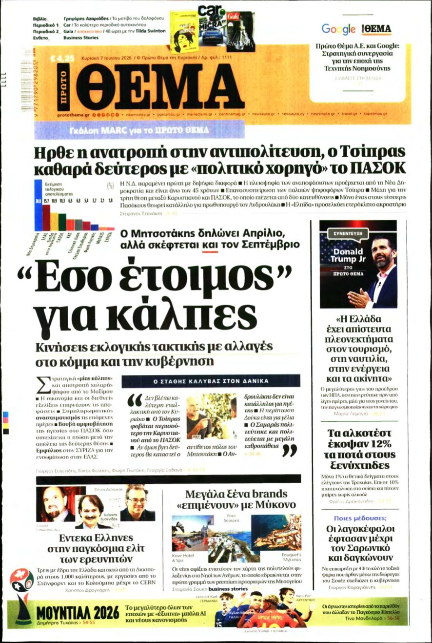ΠΡΩΤΟ ΘΕΜΑ – 07/06/2026