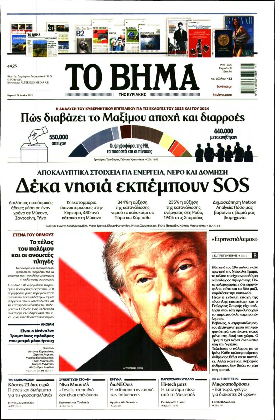 ΤΟ ΒΗΜΑ ΤΗΣ ΚΥΡΙΑΚΗΣ – 21/06/2026